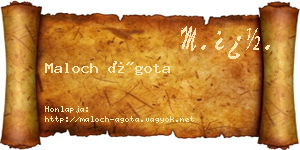 Maloch Ágota névjegykártya